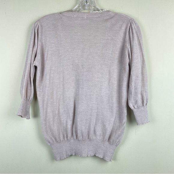 Clara Ibarguren Delicate Cardigan Ruffled Edges Pearl Button Sweater Size Small - Picture 6 of 11